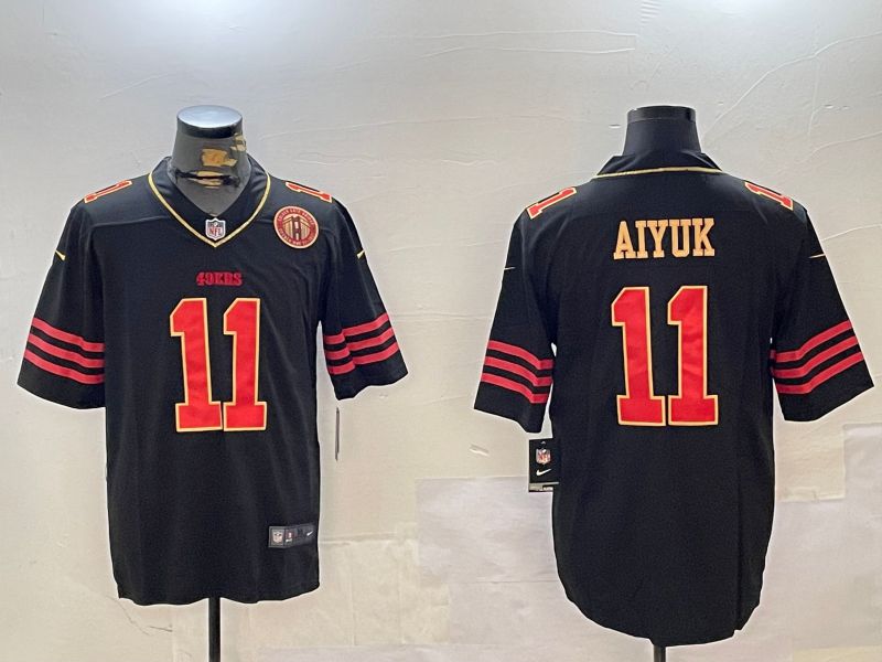 Men San Francisco 49ers #11 Aiyuk Black Gold 2024 Nike Limited NFL Jersey style 12304